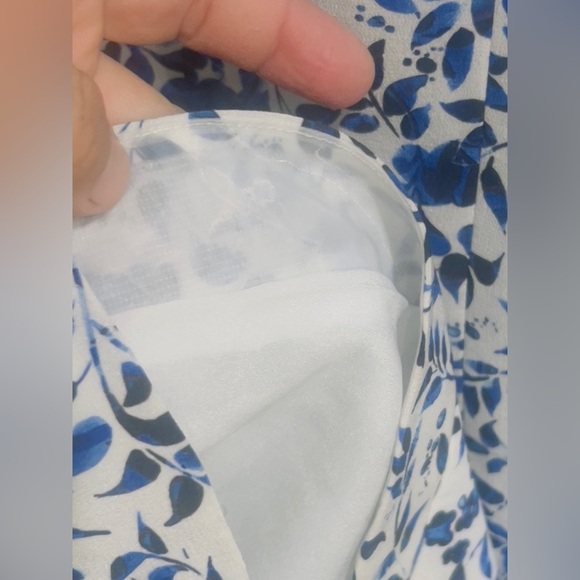 SALONI Grace off-the- shoulder Silk Midi Dress in Porcelain Print size 12 US - Picture 14 of 14